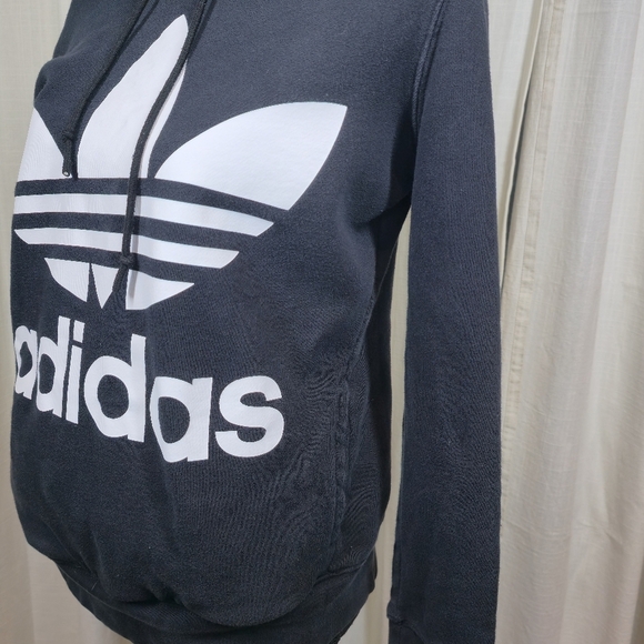 Adidas Adicolor Trifold Black Hoodie Sweatshirt - Picture 3 of 16
